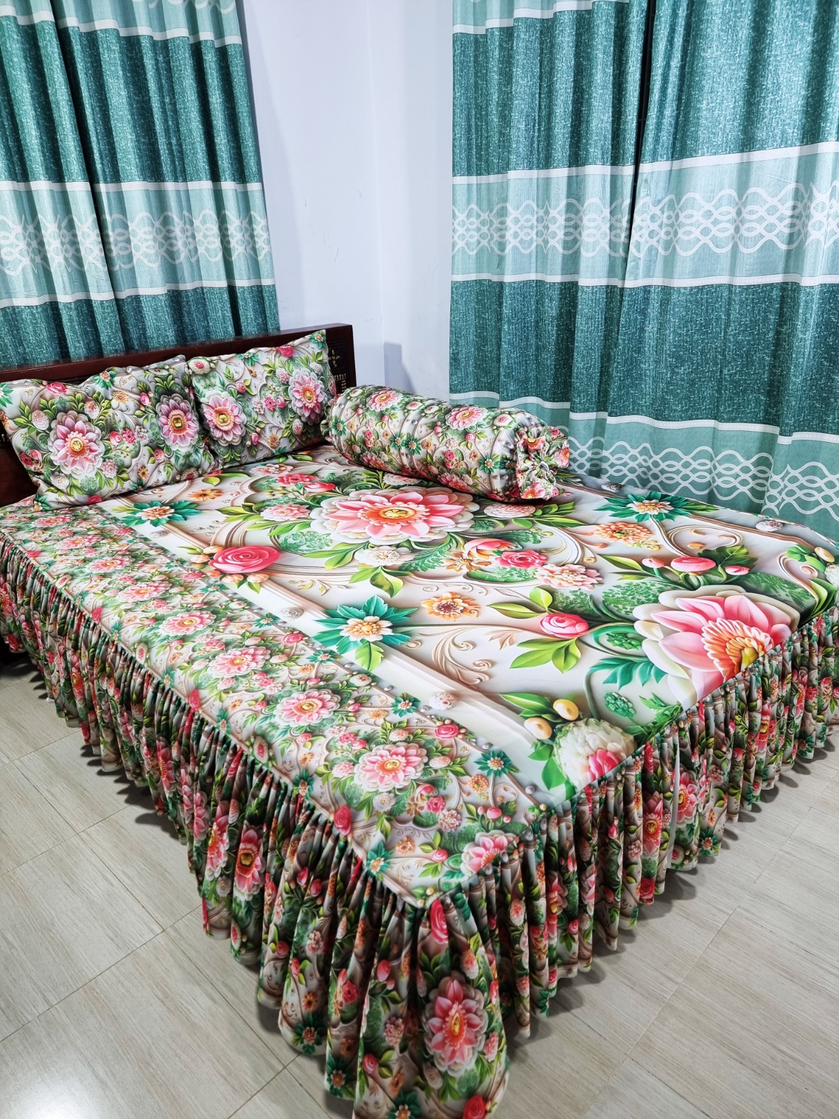 প্রিমিয়াম কুঁচি থ্রিডি বেডশীট